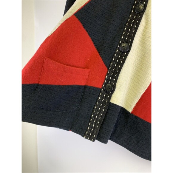 Parsley And Sage Button Jacket Collared Black Red Colorblock Pocket Womens Large - Picture 4 of 13